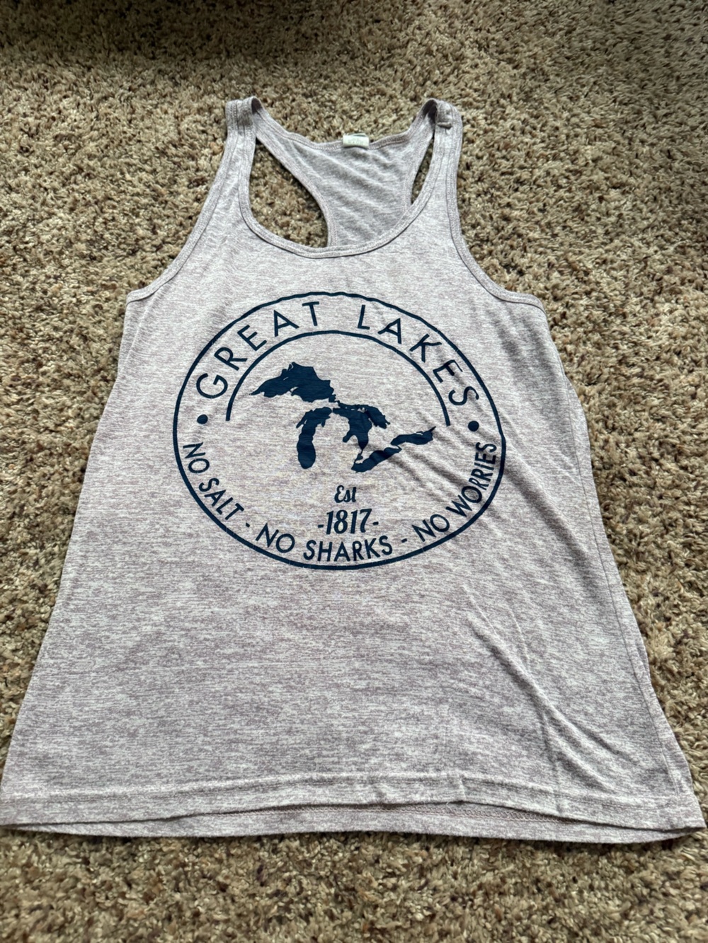 Exist Light Heather Gray Great Lakes Graphic Racerback Tank